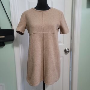 Zara Tan Mini Dress with Short Sleeves